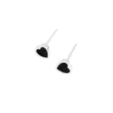 925 Silver Heart Stud Earrings Red Enamel Small Jewelry Gift