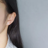 925 Silver Heart Stud Earrings Red Enamel Small Jewelry Gift