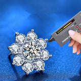 925 Sterling Silver Sun Flower Moissanite Stud Earrings