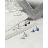 925 Silver Stud Earrings Colorful Zircon Jewelry for Couples