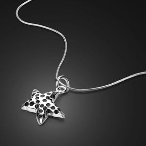 925 Silver Starfish Pendant Necklace Snake Chain Jewelry