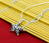 925 Silver Starfish Pendant Necklace Snake Chain Jewelry