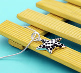 925 Silver Starfish Pendant Necklace Snake Chain Jewelry
