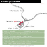 925 Silver Necklace with Red Zircon Pendant