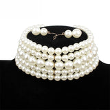 Pearl Necklace and Earing Set Wedding Jewelry