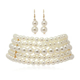 Pearl Necklace and Earing Set Wedding Jewelry