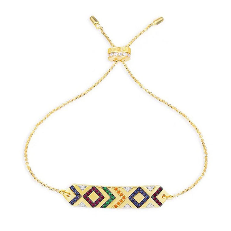 Adjustable Geometric Stripes Chain Bracelet