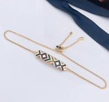 Adjustable Geometric Stripes Chain Bracelet