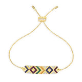 Adjustable Geometric Stripes Chain Bracelet