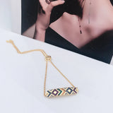 Adjustable Geometric Stripes Chain Bracelet