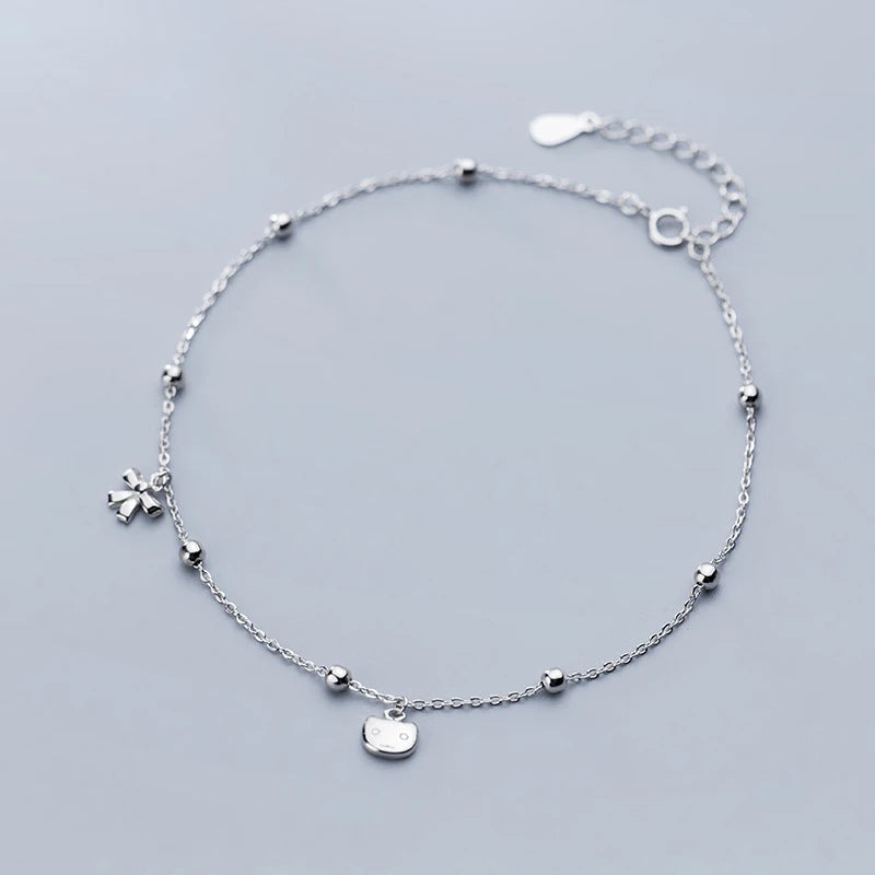 Ankle Chain Silver 925 Bracelet for Women Foot Jewelry Gift