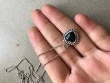 Sterling Silver Beads & Agate Heart Pendant Necklace