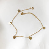 Women's 925 Sterling Silver Flat Disc Coin Geometric Anklet Bracelet