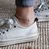 925 Sterling Silver Round Geometric Anklet Bracelet Fine Jewelry
