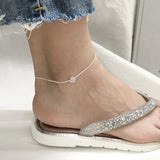 925 Sterling Silver Round Geometric Anklet Bracelet Fine Jewelry