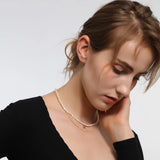 Baroque Eight Pointed Star Pendant Pearl Necklace
