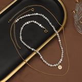 Baroque Eight Pointed Star Pendant Pearl Necklace
