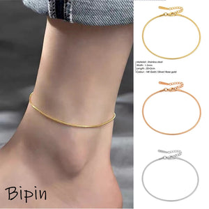 Women's Stainless Steel Snake Chain Anklet