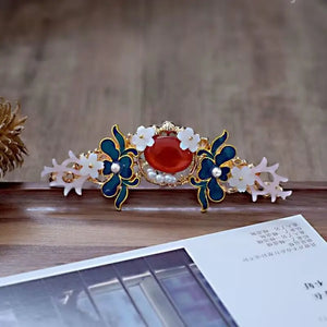Women's Flower Antlers Tassel Hair Crown Set with Earrings
