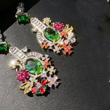 Bohemia 925 Silver Earrings Yellow Bling AAAAA Zircon Wedding Jewelry