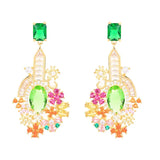 Bohemia 925 Silver Earrings Yellow Bling AAAAA Zircon Wedding Jewelry