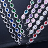 Women's 18K Silver Zircon Bracelet Bridal Wedding Jewelry