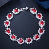 Women's 18K Silver Zircon Bracelet Bridal Wedding Jewelry