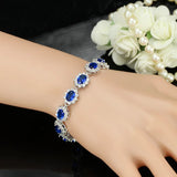 Women's 18K Silver Zircon Bracelet Bridal Wedding Jewelry