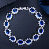 Women's 18K Silver Zircon Bracelet Bridal Wedding Jewelry