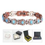 Copper Magnet Turquoise Agate Wristband Bracelets