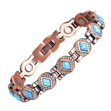 Copper Magnet Turquoise Agate Wristband Bracelets