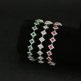 Geometric Zircon Silver Bracelet Fine Jewelry