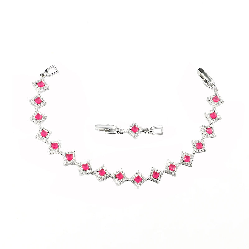 Geometric Zircon Silver Bracelet Fine Jewelry