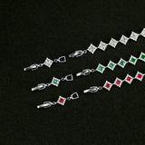 Geometric Zircon Silver Bracelet Fine Jewelry