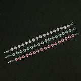 Geometric Zircon Silver Bracelet Fine Jewelry