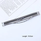 Multilayer Leather Crystal Wrap Bracelet for Women