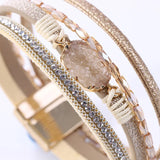 Multilayer Leather Crystal Wrap Bracelet for Women