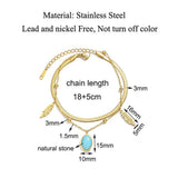 Women's Bracelet Layered Chain Silver Stainless Steel Leaf Charm