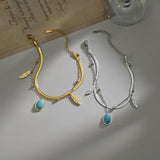 Women's Bracelet Layered Chain Silver Stainless Steel Leaf Charm