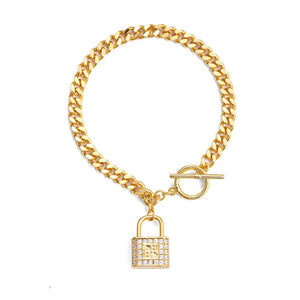 Women's Metal Bracelet Lightweight Lock Pendant Firm