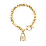Women's Metal Bracelet Lightweight Lock Pendant Firm