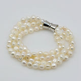 Natural Pearl Bracelet Strand Twist Small Baroque Pearl Bracelet