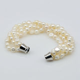 Natural Pearl Bracelet Strand Twist Small Baroque Pearl Bracelet