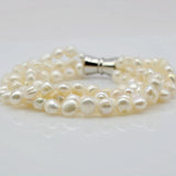Natural Pearl Bracelet Strand Twist Small Baroque Pearl Bracelet