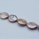 Purple Natural Baroque Pearl Bracelet Silver Coin Shape Pearls Beaded
