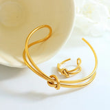 Women's Bracelet Ring Set Twisted Open Stainless Steel Ring Charm Jewelry
