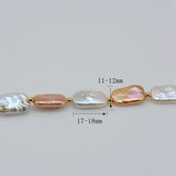 Colorful Natural Pearl Bracelets Rectangular Baroque Pearls Plated Accessories