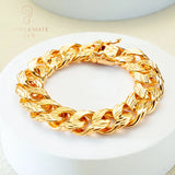 Customizable Gold-Plated Cuban Chain Bracelet for Men and Women