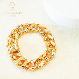 Customizable Gold-Plated Cuban Chain Bracelet for Men and Women