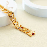 Customizable Gold-Plated Cuban Chain Bracelet for Men and Women